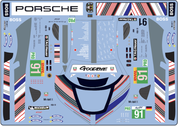 Decal Porsche 911 991 RSR  Bahrain 2022 #91